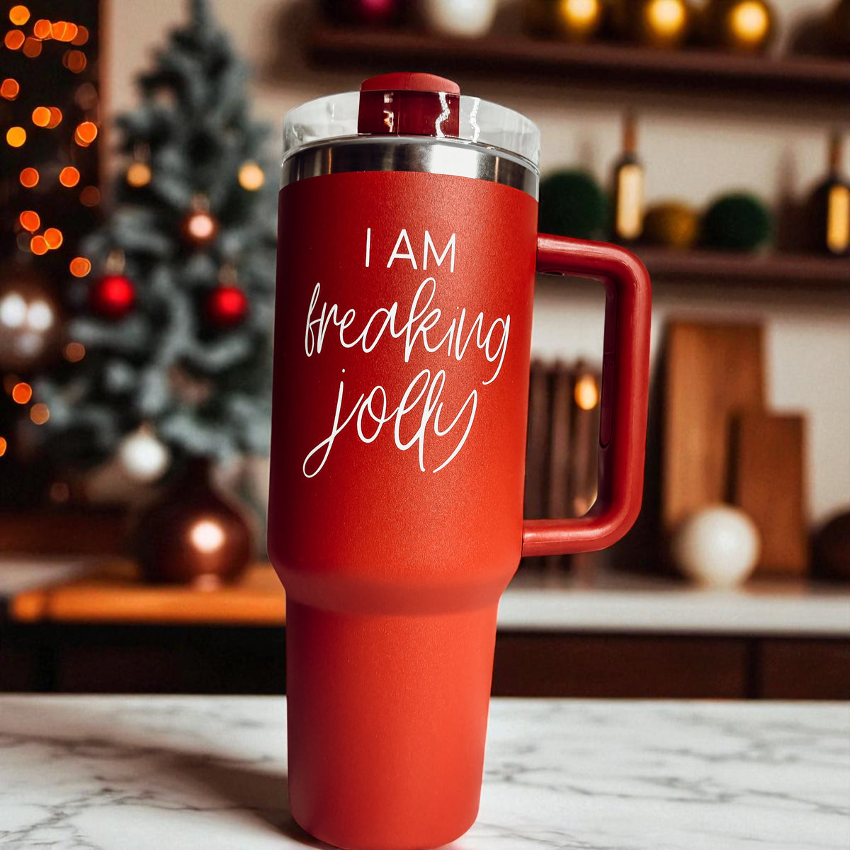 Holiday humor tumbler 40oz - I am freaking jolly red green Christmas
Funny Christmas gift tumbler 40oz - I am freaking jolly red green
Christmas gag gift tumbler - I am freaking jolly 40oz red green